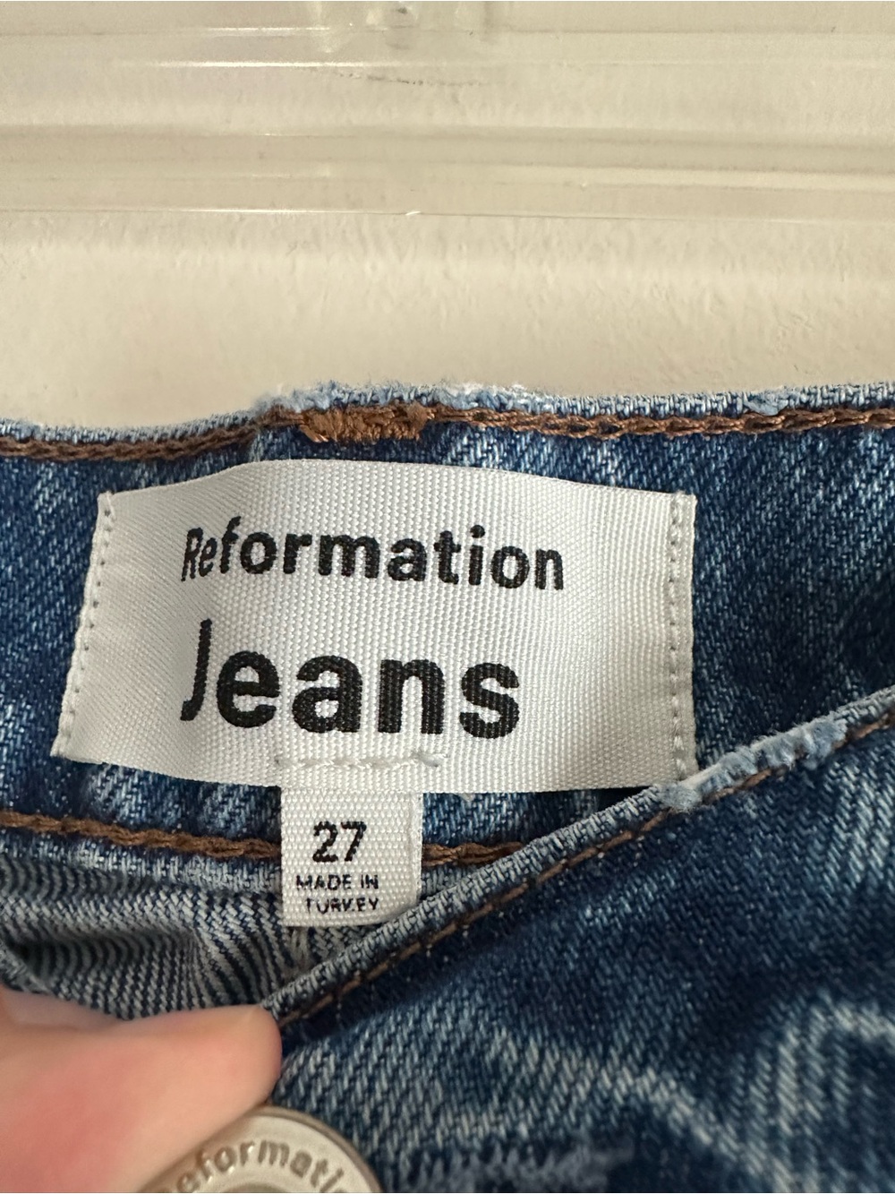 Reformation • Cynthia High Waist Relaxed Jean in Colorado - Picture 4 of 9